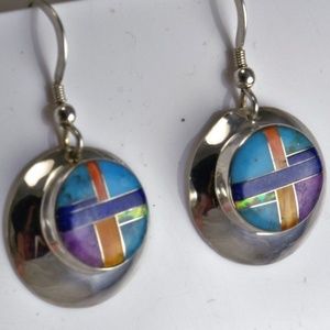 Sterling Earrings Turquoise Opal Lapis Sugilite